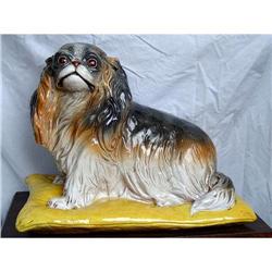 19c Majolica Cavilier King Charles Spaniel Dog #975640