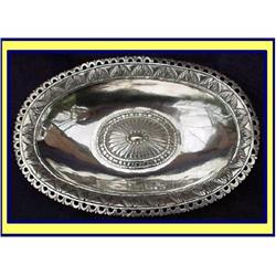 AMERICAN COIN SILVER DISH  3 LEGGED DATED 1801 #975703