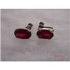 Image 1 : Victorian Ruby Red Sterling Earrings Screwback #988770