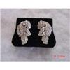 Image 1 : 1934 Rhinestone Heavy Sterling Earrings #988771