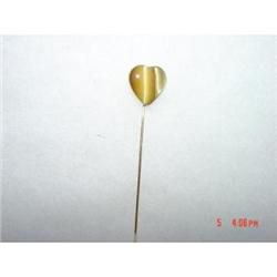 14kt Tiger Eye Heart Stickpin Scarf Pin #988800