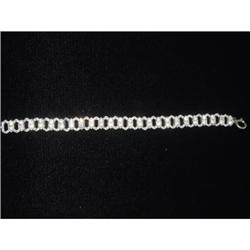  Victorian Deco  Silvertone Rhinestone Bracelet #988815