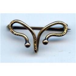 Art Nouveau Gilt Watch Pin Signed S&W #988817