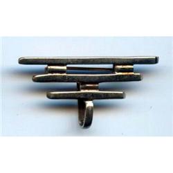 Victorian Sterling Vermeil Watch Fob Watch Pin  #988818