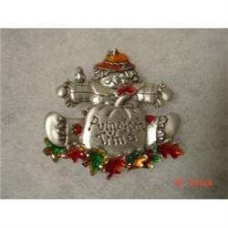 AJMC Halloween Scarecrow Brooch enameling #988856