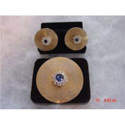 3 Piece Rhinestone Brooch Earrings set Boucher #988879