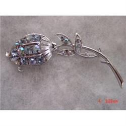 CORO Blue Aurora Borealis Brooch  Rhinestone #988890