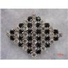 Image 1 : MADE IN AUSTRIA Rhinestone Brooch Black Clear #988902