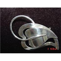 MARICELA Mexican Sterling Brooch 1940s Flower #988920