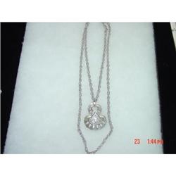 Crown Trifari Silver Rhodium Necklace Pendant #988925