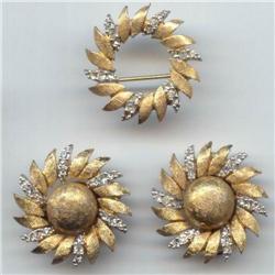 CINER Rhinestone  Brooch  Earring Set #988935