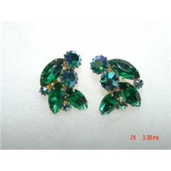WEISS Green Aurora Borealis Earrings #988944