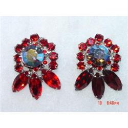 3 Dimensional Red Rhinestone EarringsTo Die For #988962