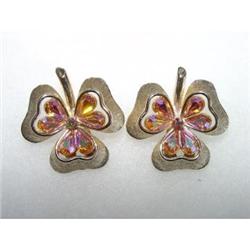 3 Leaf  Rhinestone Bergere Earrings Pink 3 leaf #988965