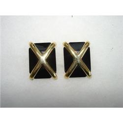 Black Lucite Les Bernard Earrings #988966