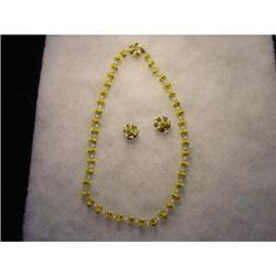 3 piece Japan necklace &earrings glass parure #988981