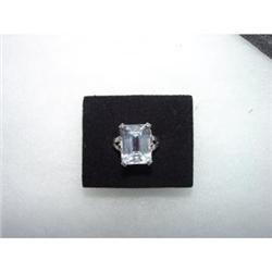 Sterling Crystal ring Size 10 Nice #988985
