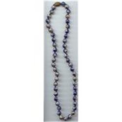 Vintage Blue Cloisonne' Bead Necklace #988986