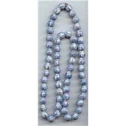 Oriental Blue White Pottery Bead Necklace #988987
