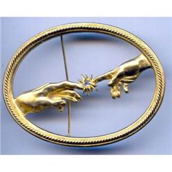   JJ Oval Hand of GOD Brooch #989008