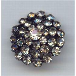 Japanned Clear Rhinestone Brooch Art Deco #989069