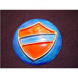 ROBERT emblem  Blue enamel brooch Crown Symbol? #989071