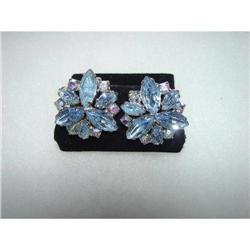 WEISS  Blue  Crystal Rhinestone Earrings or #989079