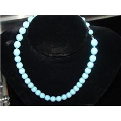 Art Deco  Blue Crystal necklace Unique #989090