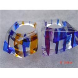 Lot 2 FUN Lucite Multicolored RINGS!! 1960s #989096