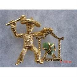 BSK JADE Man Figural Brooch #989097