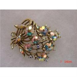 1950s HOLLYCRAFT BROOCH  Aurora Borealis #989103