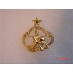 St. Labre Rhinestone Brooch  #989110