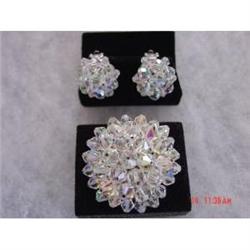 Estate Aurora Borealis Crystal Set Brooch #989142