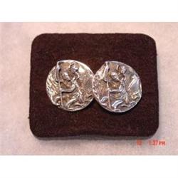 F&S Sterling St. Christopher Cuff Links 1949 #989146