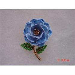 Estate TRIFARI Enameled Flower Brooch Pin #989148