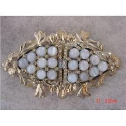 Art Deco Blue  Cabachon Enamel Brooch #989157