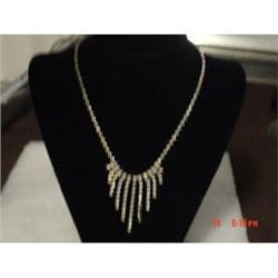 Rhinestone Chadelier Necklace Vintage Clear #989172