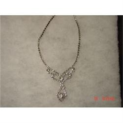 Clear Sparkling Rhinestone Chandelier Necklace #989173