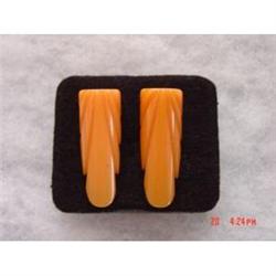 Pair of Butterscotch Bakelite Dress Clips Art #989175