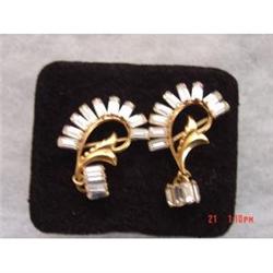 1940s Gold Filled Pair of Rhinestone Brooches #989182
