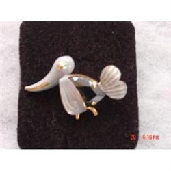 Art Deco Enamel Glass Bird Brooch Figural #989196