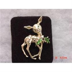 Signed DANCER 1 Deer Christmas Brooch #989198