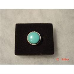 Estate Turquoise Silver Ring Size  5 1/2 #989210