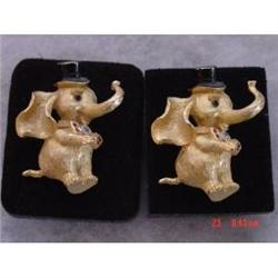 Lot 2 MYLU Enamel Rhinestone Elephant Brooch #989218