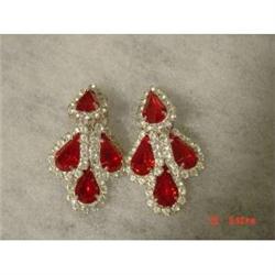 RED Clear Chandelier Earrings WONDERFUL #989226