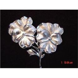 Vintage Trifari Silver Large Brooch Flower #989245
