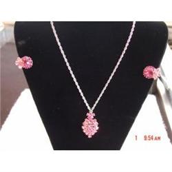 TRIFARI 3 Piece Pink Rhinestone Necklace #989248