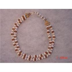 RARE 1930s TRIFARI GLASS NECKLACE 2 strands #989252