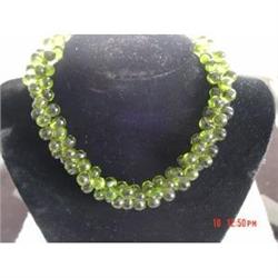 Art Deco  Emerald Green Glass Necklace #989277