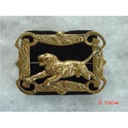 Circus Lion  Art Deco Brass Brooch #989279